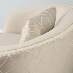 Hyacinth Cream Velvet with Back Pattern Chair