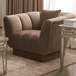 Fransesca Peacock Blue Velvet Occasional Chair
