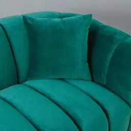Fransesca Peacock Blue Velvet 3-Seater Sofa 