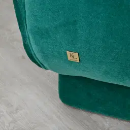 Fransesca Peacock Blue Velvet 3-Seater Sofa 