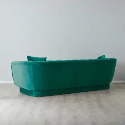 Fransesca Peacock Blue Velvet 3-Seater Sofa 