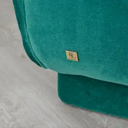 Fransesca Peacock Blue Velvet 3-Seater Sofa 