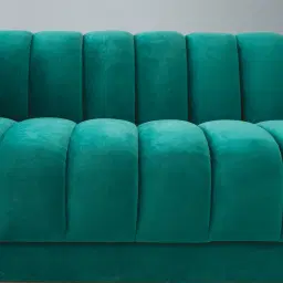 Fransesca Peacock Blue Velvet 3-Seater Sofa 