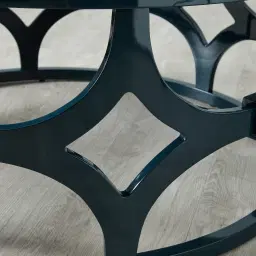 Lalique Peacock Blue Veneer Coffee Table 