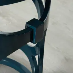 Lalique Peacock Blue Veneer Side Table 