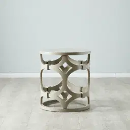 Lalique Beige Veneer Side Table 