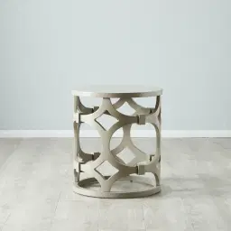 Lalique Beige Veneer Side Table 