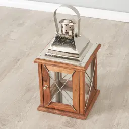 Wooden Lantern Silver - Small