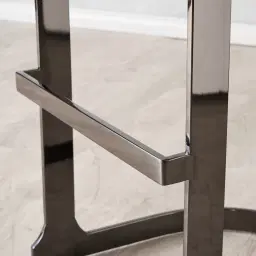 Rouven Black Velvet 79cm Bar Stool - Black Nickel Legs