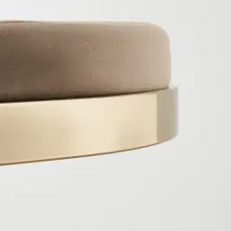 Rouven Beige Velvet 79cm Bar Stool - Champagne Gold Legs