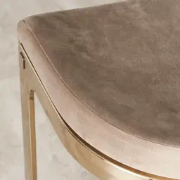 Rouven Beige Velvet 79cm Bar Stool - Champagne Gold Legs