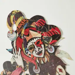 Joker Card Framed Paper Collage