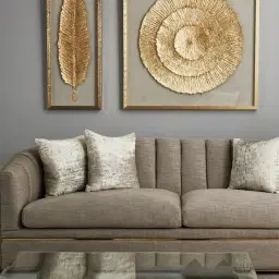 Leilani White and Gold Paper Shadow Box 