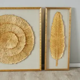 Leilani White and Gold Paper Shadow Box 