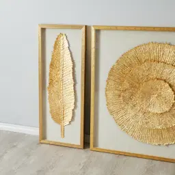 Marigold Gold and White Paper Shadow Box 