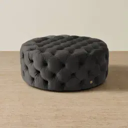 Kelly Charcoal Velvet Ottoman