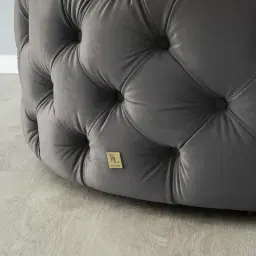 Kelly Charcoal Velvet Ottoman