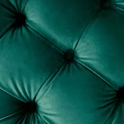 Kelly Peacock Blue Velvet Ottoman 