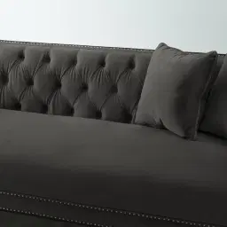Vogue Charcoal Velvet 3-Seater Sofa 
