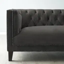 Vogue Charcoal Velvet 3-Seater Sofa 