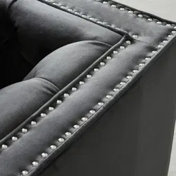 Vogue Charcoal Velvet 3-Seater Sofa 