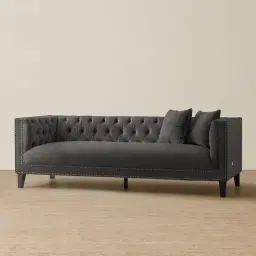 Vogue Charcoal Velvet 3-Seater Sofa 