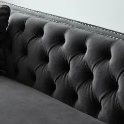 Vogue Charcoal Velvet 3-Seater Sofa 