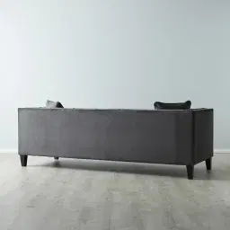 Vogue Charcoal Velvet 3-Seater Sofa 