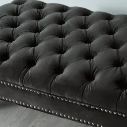 Vogue Charcoal Velvet Ottoman