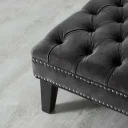 Vogue Charcoal Velvet Ottoman
