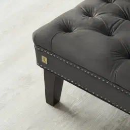 Vogue Charcoal Velvet Ottoman
