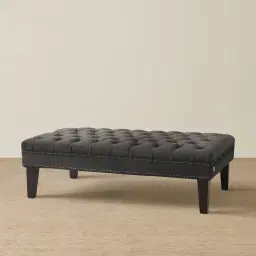 Vogue Charcoal Velvet Ottoman