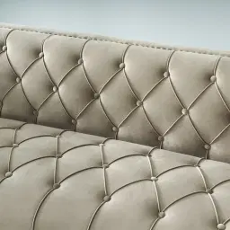Manuel Beige Velvet 3-Seater Sofa 