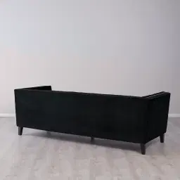 Manuel Black Velvet 3-Seater Sofa 