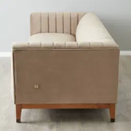 Astoria III Beige Velvet 3-Seater Sofa 