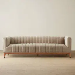 Astoria III Beige Velvet 3-Seater Sofa 