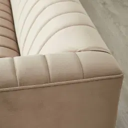 Astoria III Beige Velvet 3-Seater Sofa 