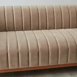 Astoria III Beige Velvet 3-Seater Sofa 