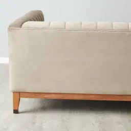 Astoria III Beige Velvet 3-Seater Sofa 