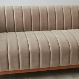 Astoria III Beige Velvet 3-Seater Sofa 