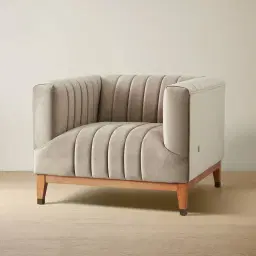 Astoria III Beige Velvet Occasional Chair