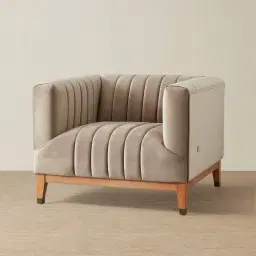 Astoria III Beige Velvet Occasional Chair