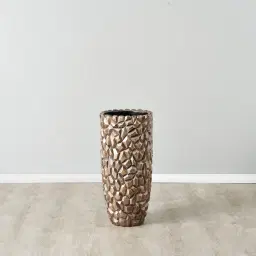 Polished Rockpile Antique Gold Vase - Large