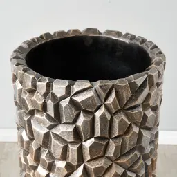 Polished Rockpile Antique Gold Vase - Large