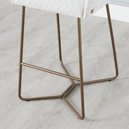 Quinn Cream Boucle Bar Stool - Brass Colour Legs