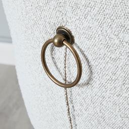 Quinn Cream Boucle Bar Stool - Brass Colour Legs