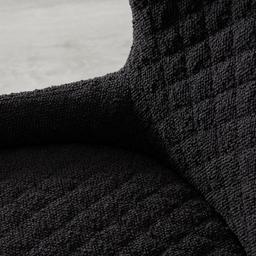 Quinn Charcoal Boucle Bar Stool - Brass Colour Legs