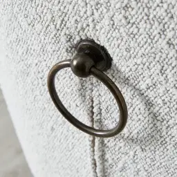 Quinn Cream Boucle Dining Chair - Brass Colour Legs