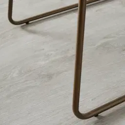 Quinn Cream Boucle Dining Chair - Brass Colour Legs