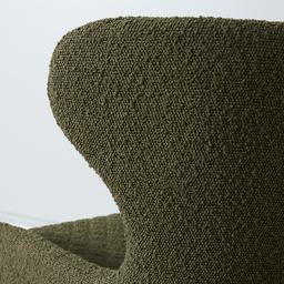 Quinn Olive Green Boucle Dining Chair  - Brass Colour Legs